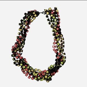 Vintage Neon Multistrand Necklace